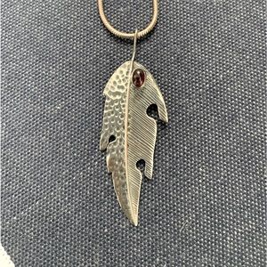 Stirling silver pendant with garnet